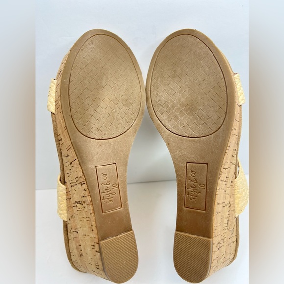 Style & Co Womens Daliaa Natural Woven Faux Leather Wedges Sz 10M Worn 1X - Picture 8 of 10